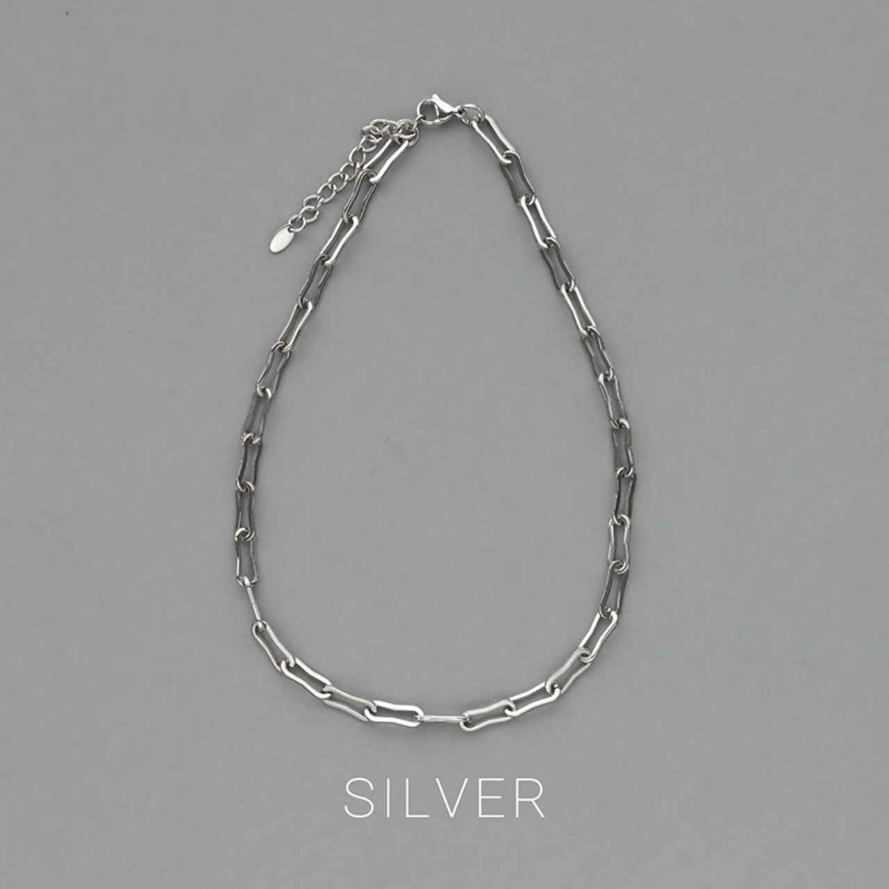 【ネコポス便】ネックレス ペーパーチェーン ステンレス レディース K18 18金 18K 金アレ対応 ウェーブ チェーンのみ チェーンネックレス 2584