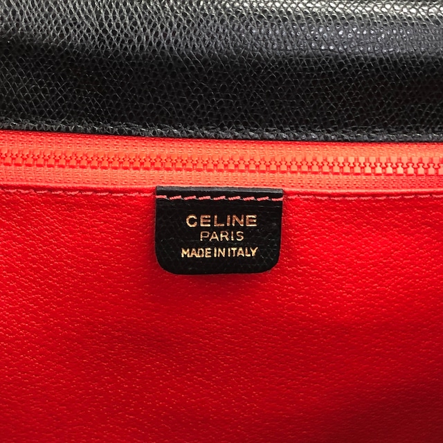 CELINE セリーヌ ショルダーバッグ ブラック ロゴ レザー ターンロック vintage ヴィンテージ オールド txhccr