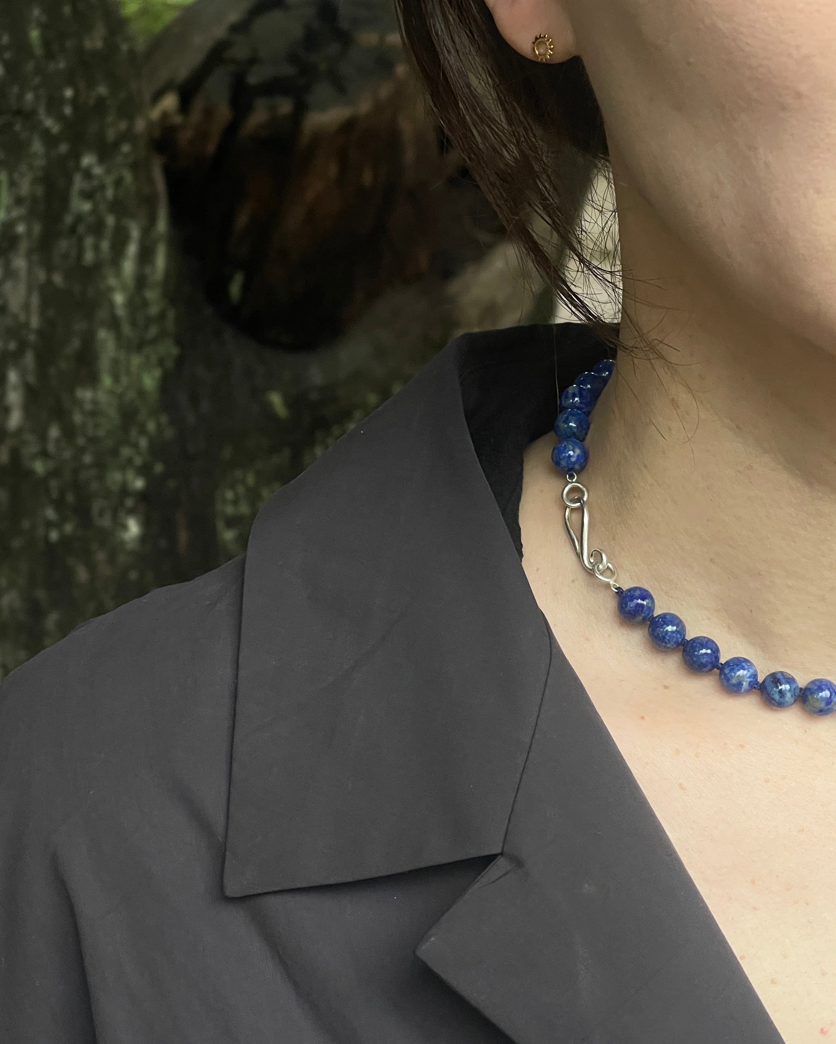 Lapislazuli choker 8mm 37 / 40 | OCUCCI boutique