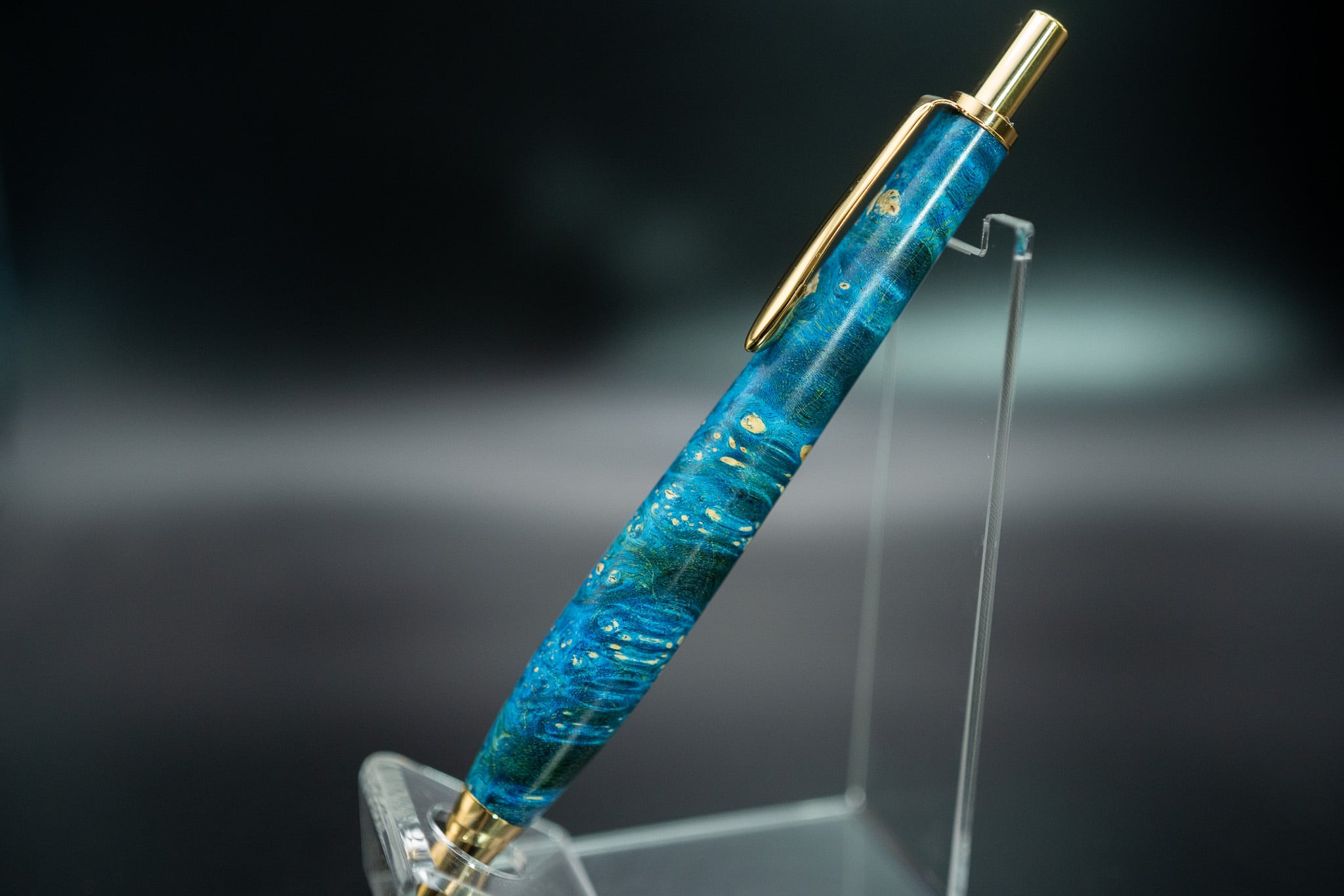 スタビライズウッド 楓 瘤杢 gold MP | 木軸ペン工房 金杢犀