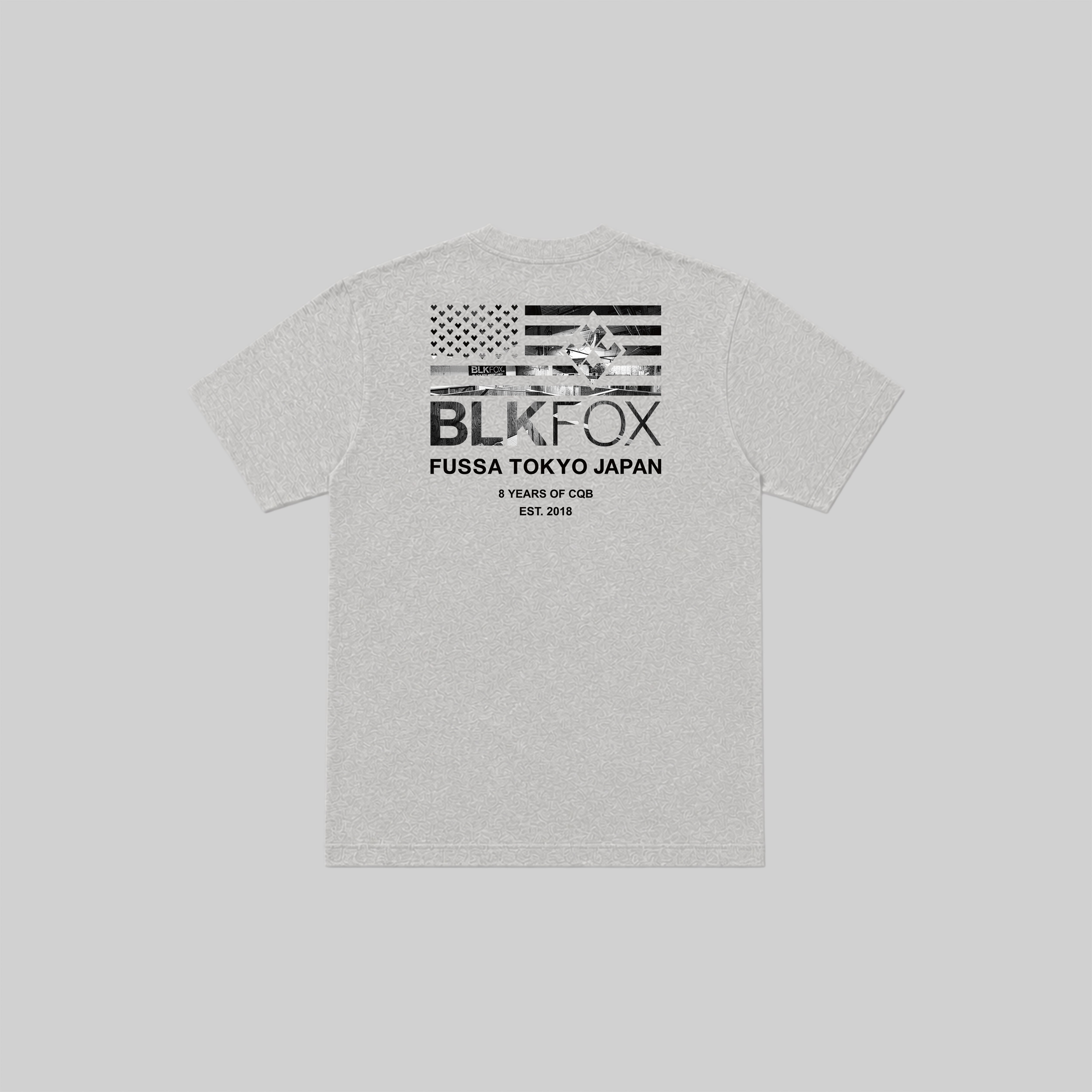 BLKFOX 福生店 8周年Tシャツ / ASHGRAY ＋ステッカー付き【WEB限定受注
