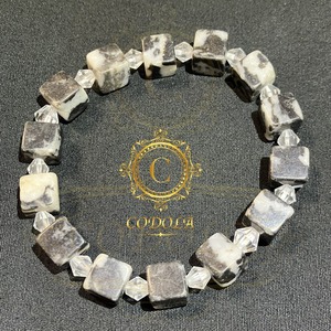 メキシカンゼブラジャスパー　半連材　ブレスレット　キューブカット　天然石　パワーストーン　アクセサリー　天然石のビーズ