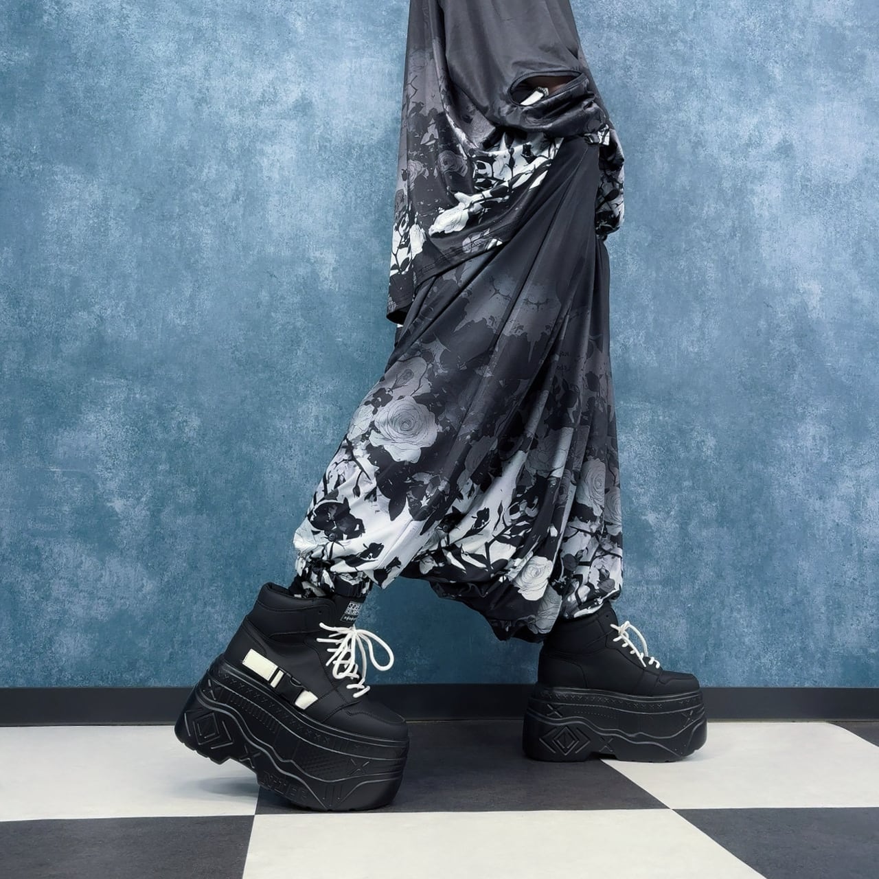 白黒GRADATION ROSEワイドサルエルパンツ | NIER CLOTHING