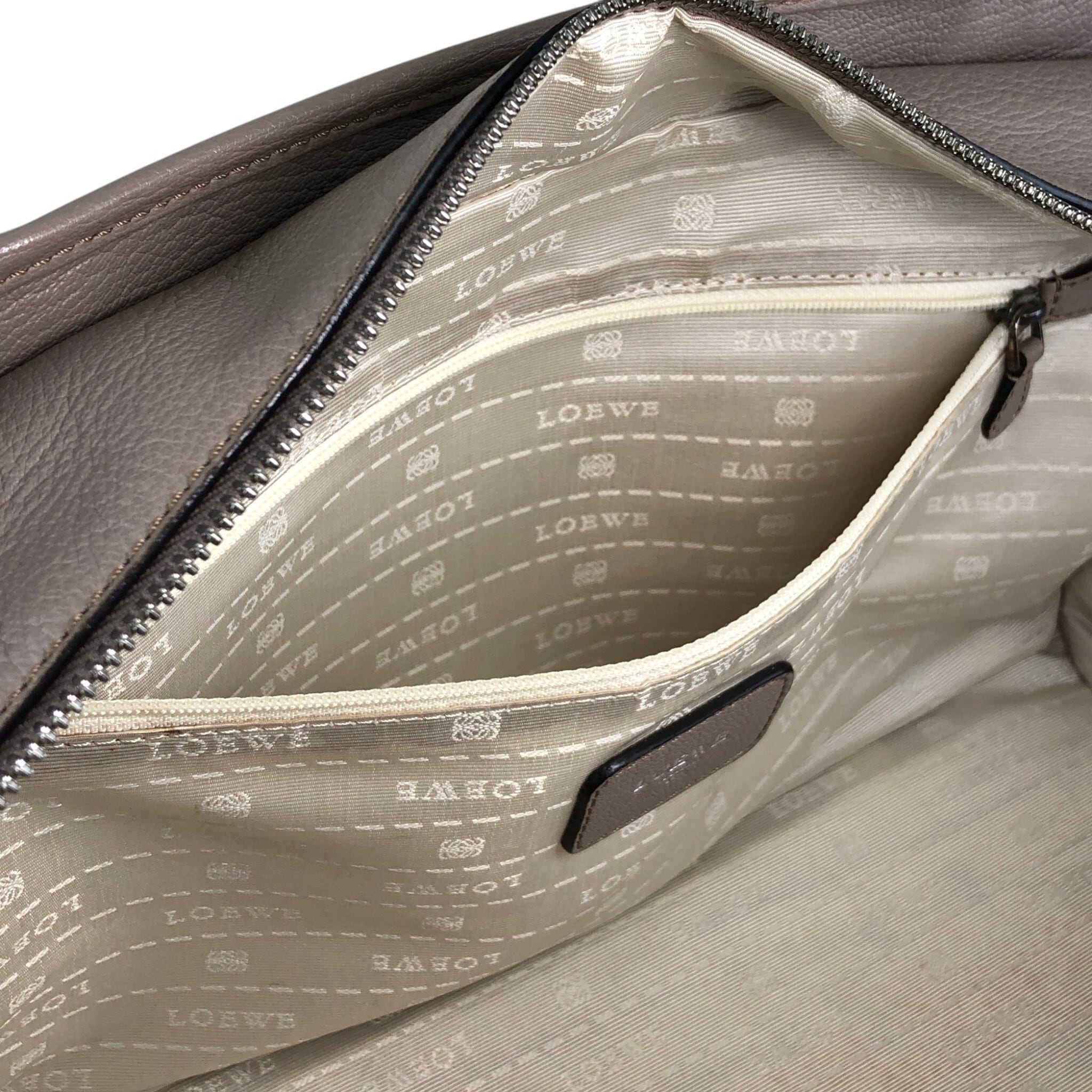 LOEWE ロエベ アマソナ36 ハンドバッグ グレー アナグラム レザー