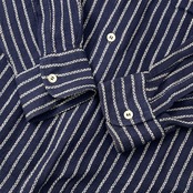 ICEBERG SHIRT アイスバーグシャツ ストライプ 長袖シャツ M/ネイビー系 メンズ ビンテージ