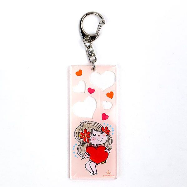 水森亜土 アクリルキーホルダー スクエア I LOVE YOU 亜土ちゃん