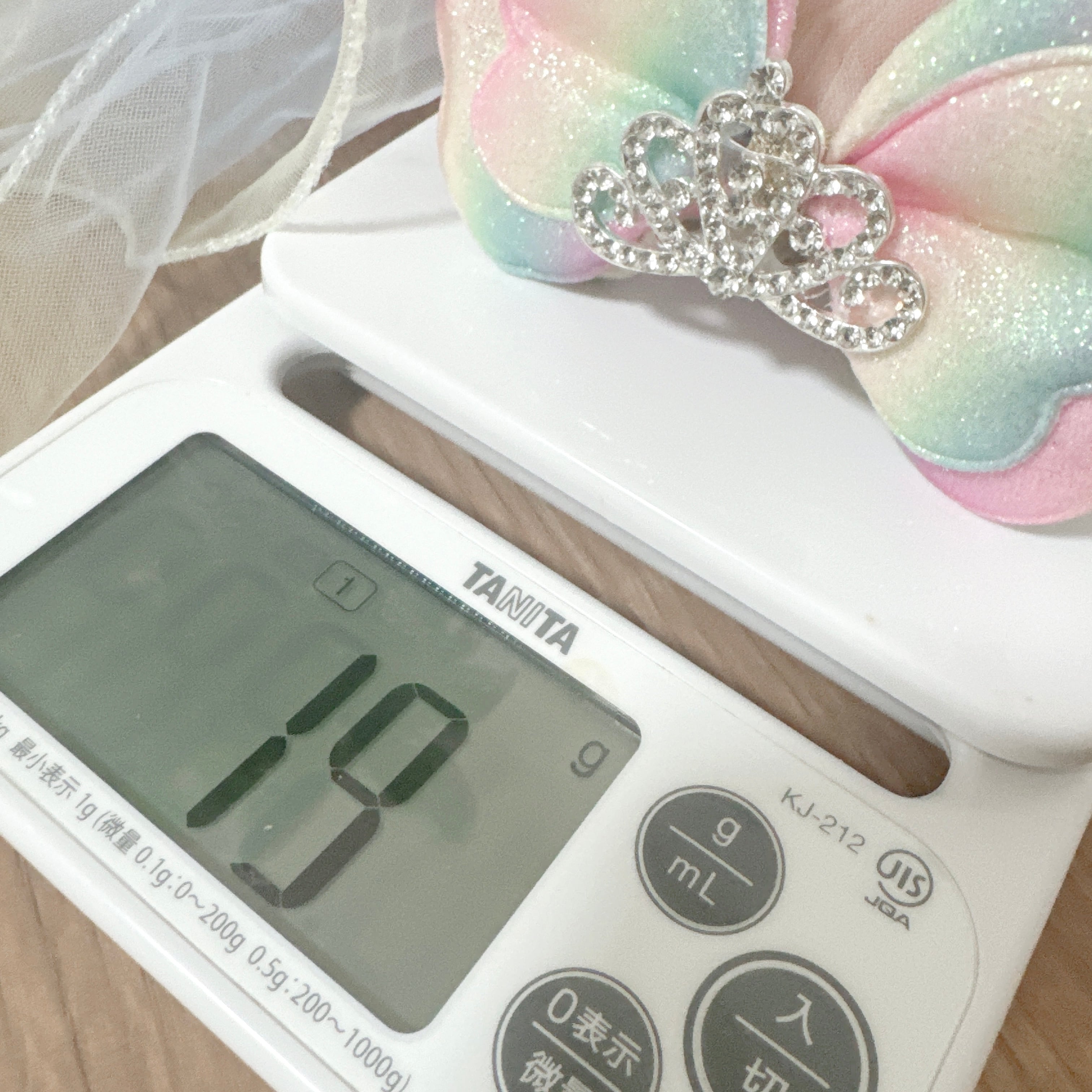 レインボーリボンロングベールヘアバンド