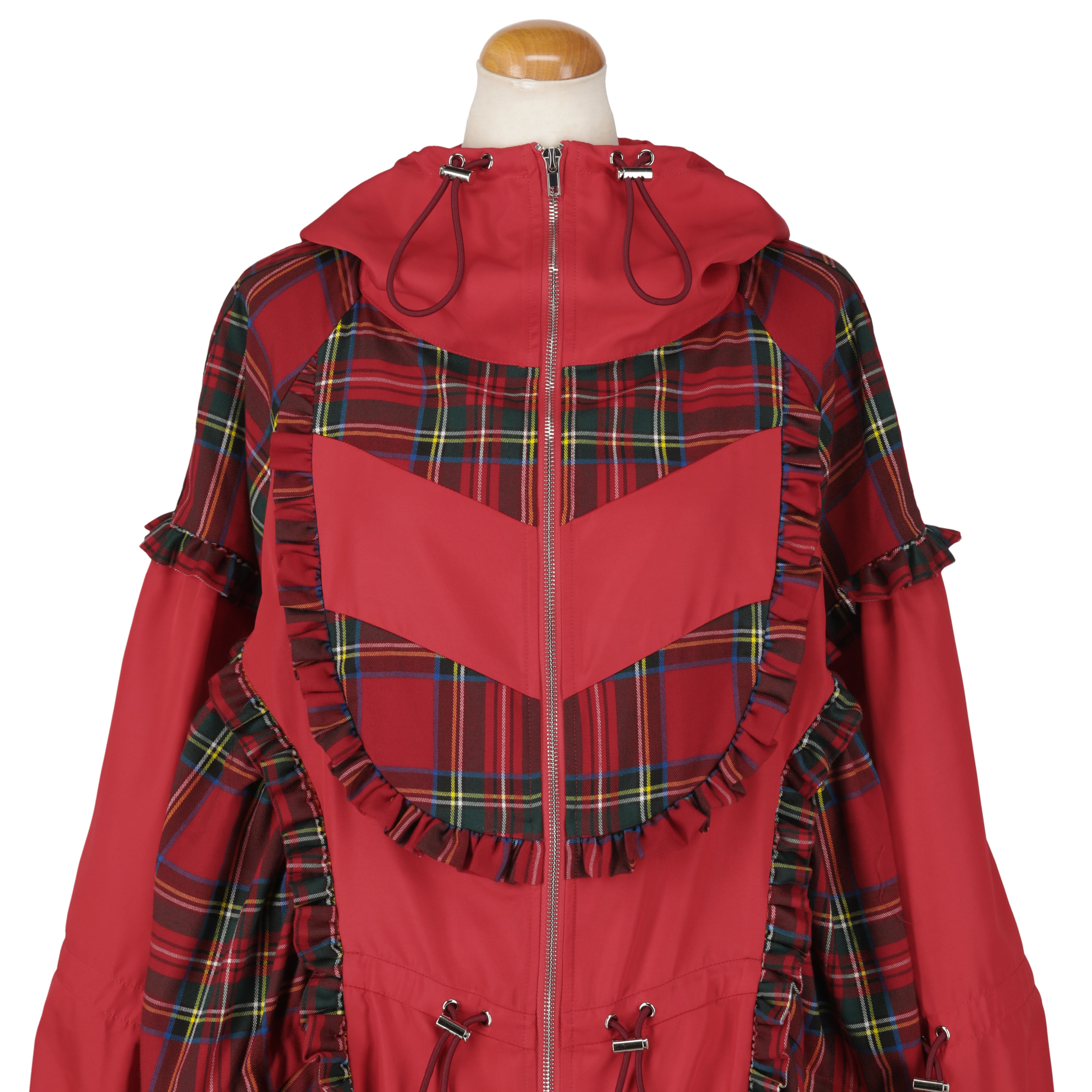 トラックフーディーワンピース　RED