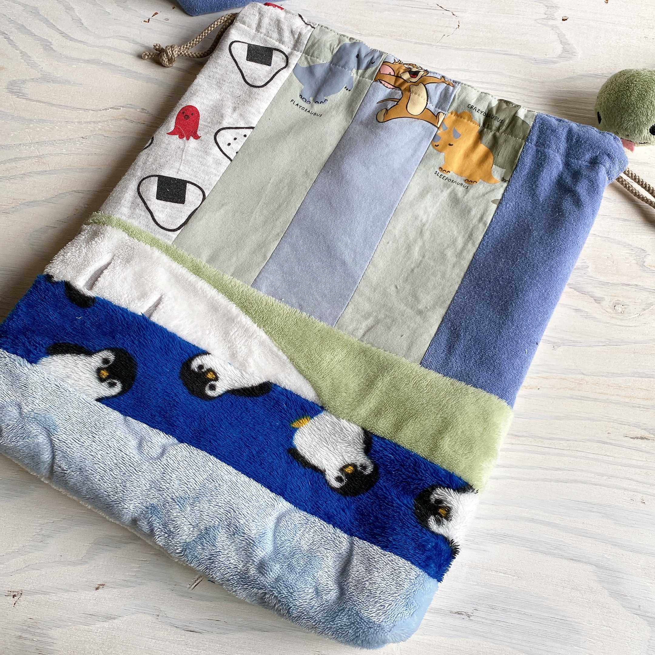オーダーのお品】ベビー服リメイク（ブランケット＆ポーチ＆巾着