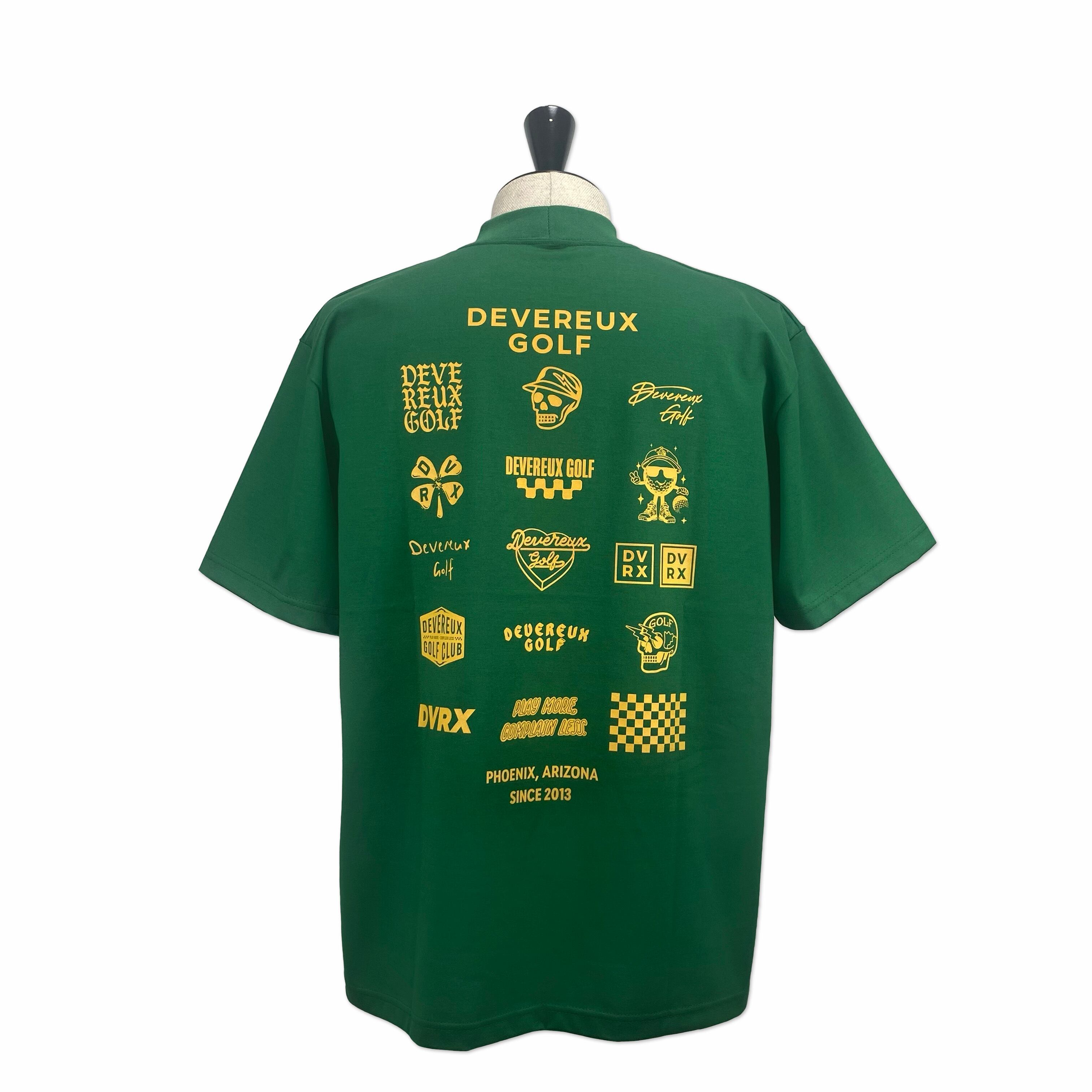 DEVEREUX GOLF】《MEN'S》Logo Assorted モックネックTシャツ (GREEN
