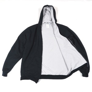 80’s MULESKINS double face zip up sweat hoodie black XL USA製 /ダブルフェイススウェット フーディー ブラック アメリカ製 90s
