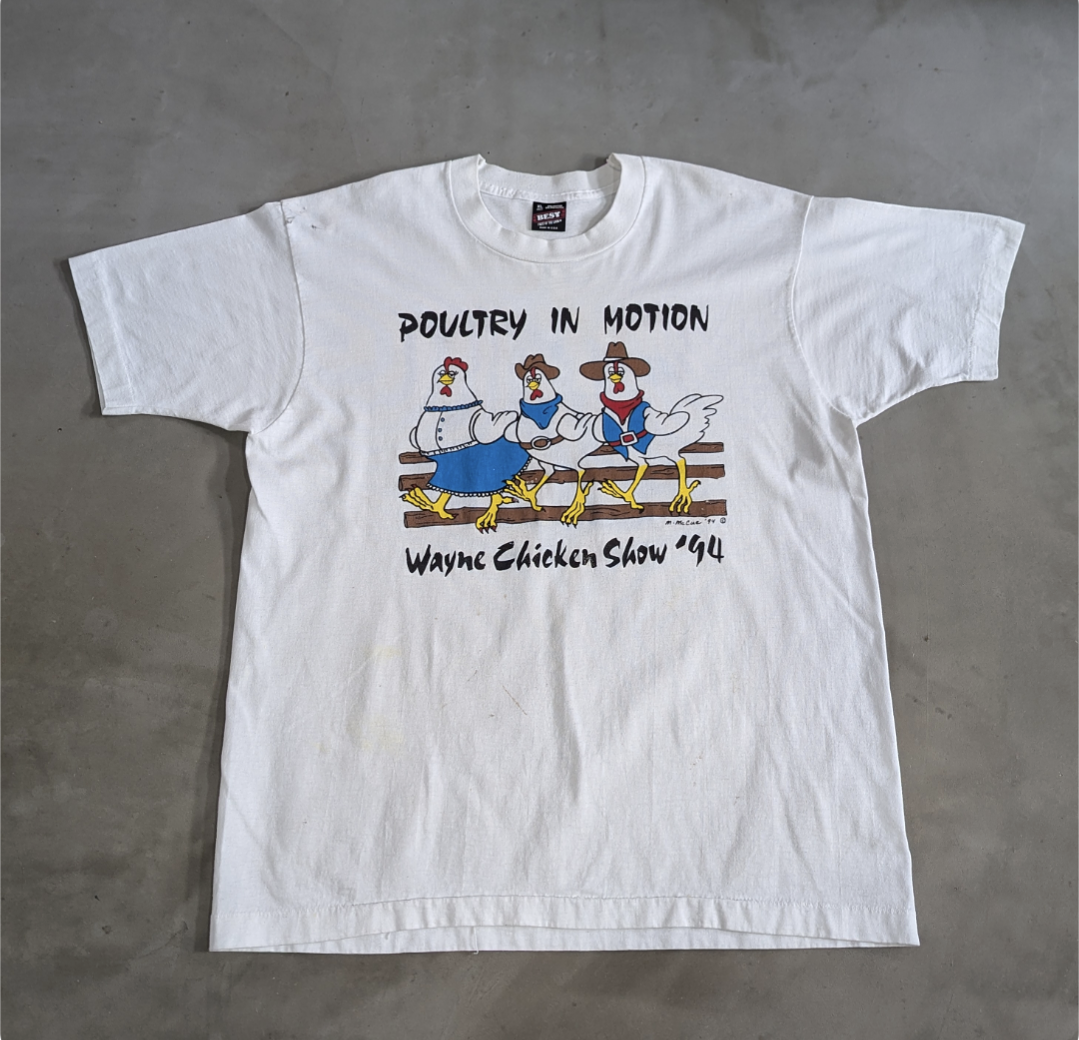 90s wayne chicken show print tee 小岩店
