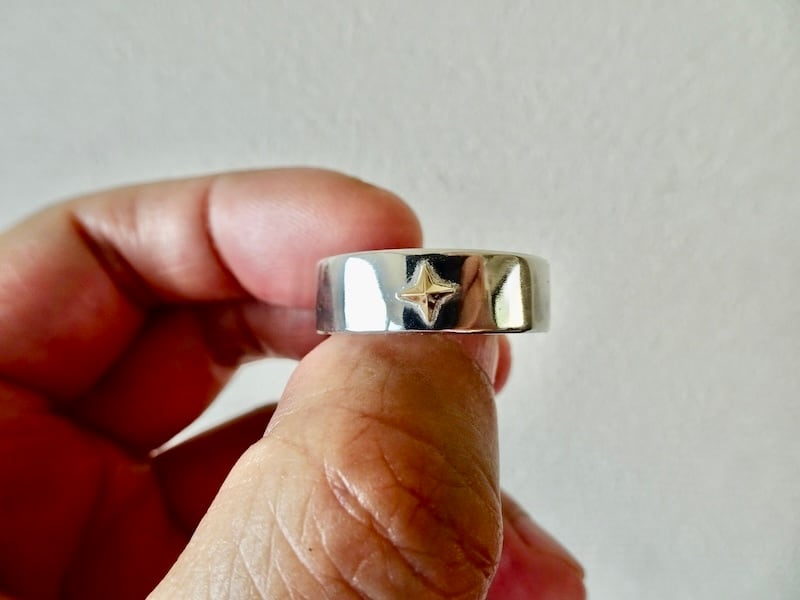 仁尾彫金『ゴールドプレート双龍印台リング』ハンドメイド182 仁尾彫金