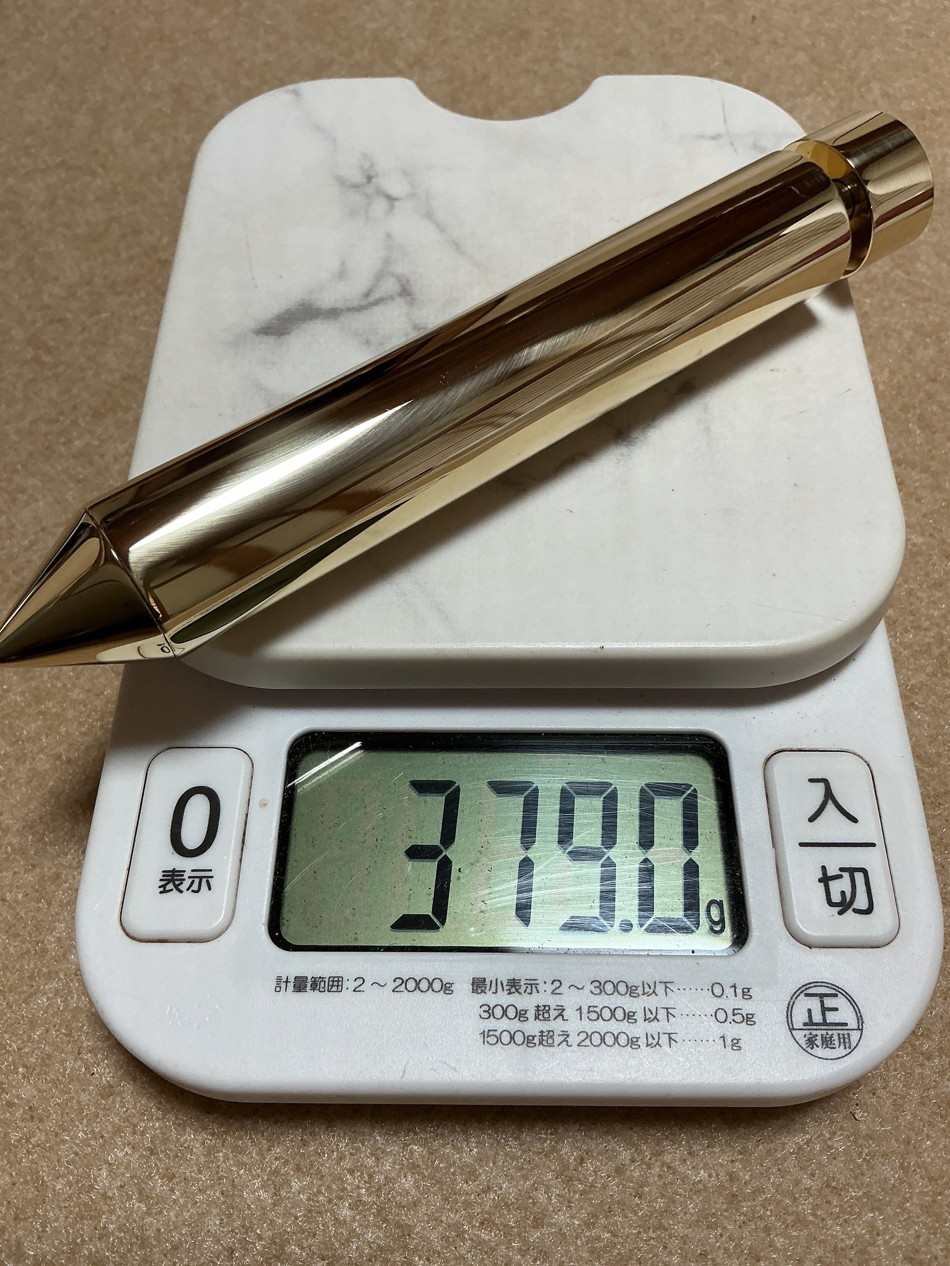 超スーパーブラス 379g 極太 真鍮 シャーペン0.5mm | 蒼天クラフト