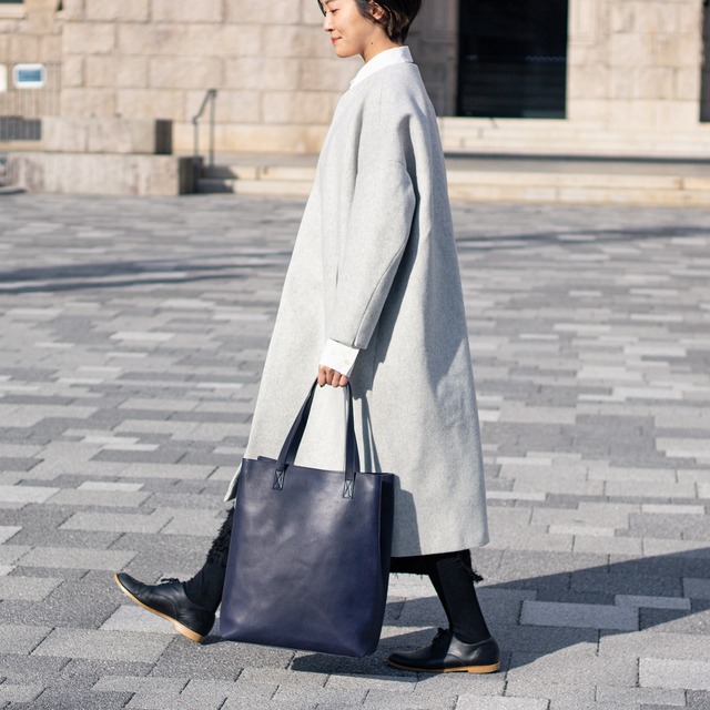 m+ Leather Totebag Lサイズ Navy【ANGERS Original】