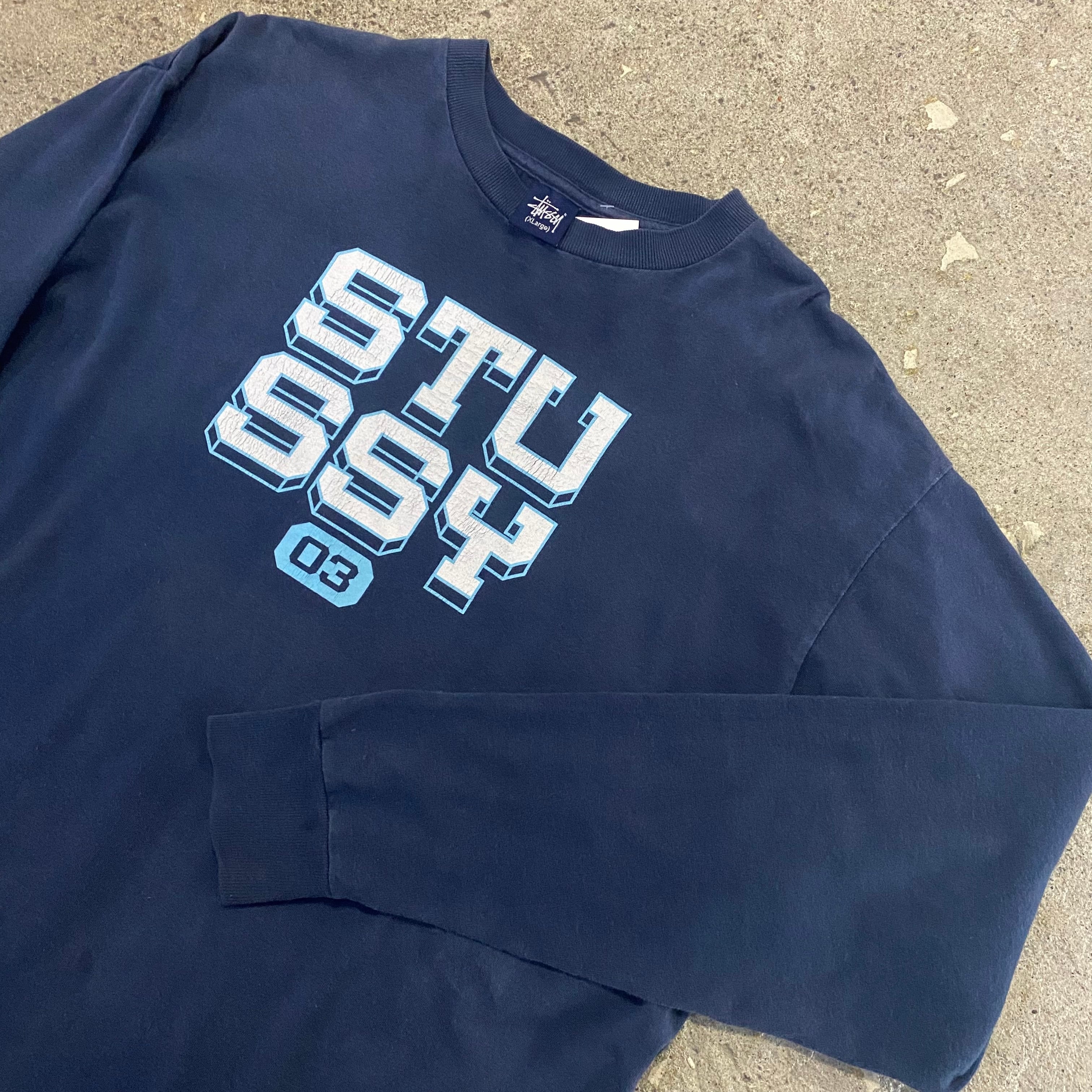 00s　STUSSY　スウェットジップパーカー　L　再構築　ドッキング　リメイク