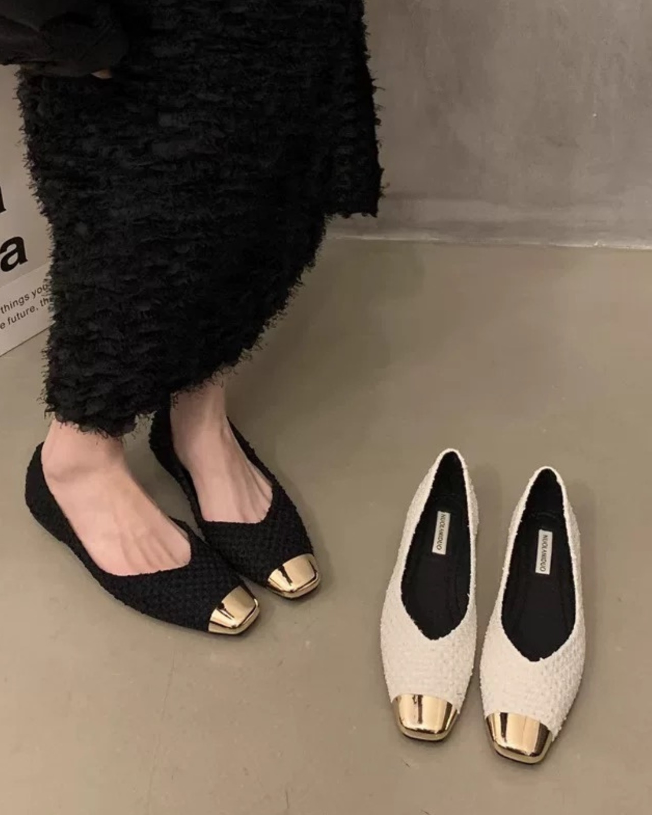 ゴールドトゥフラットシューズ 2 color A0418 - 6