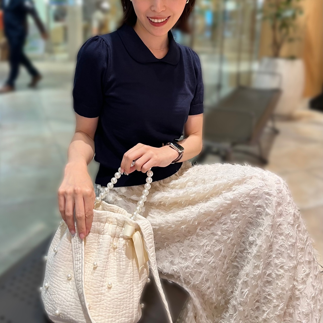 襟付き半袖ニット