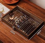 木製 ジュエリーボックス ︱ アクセサリーボックス ガラス蓋 大容量 ディスプレイ収納 おしゃれ 透明 見せる収納 35×24×5cm