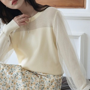 チュールスリーブニット　A1599