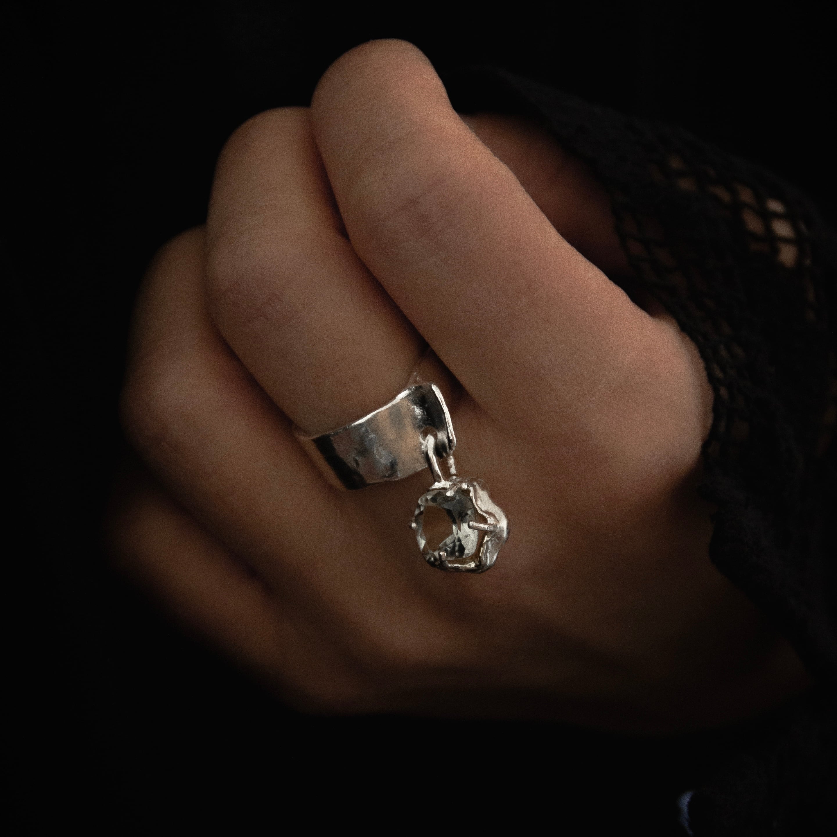 グリーンアメジスト 雫リング