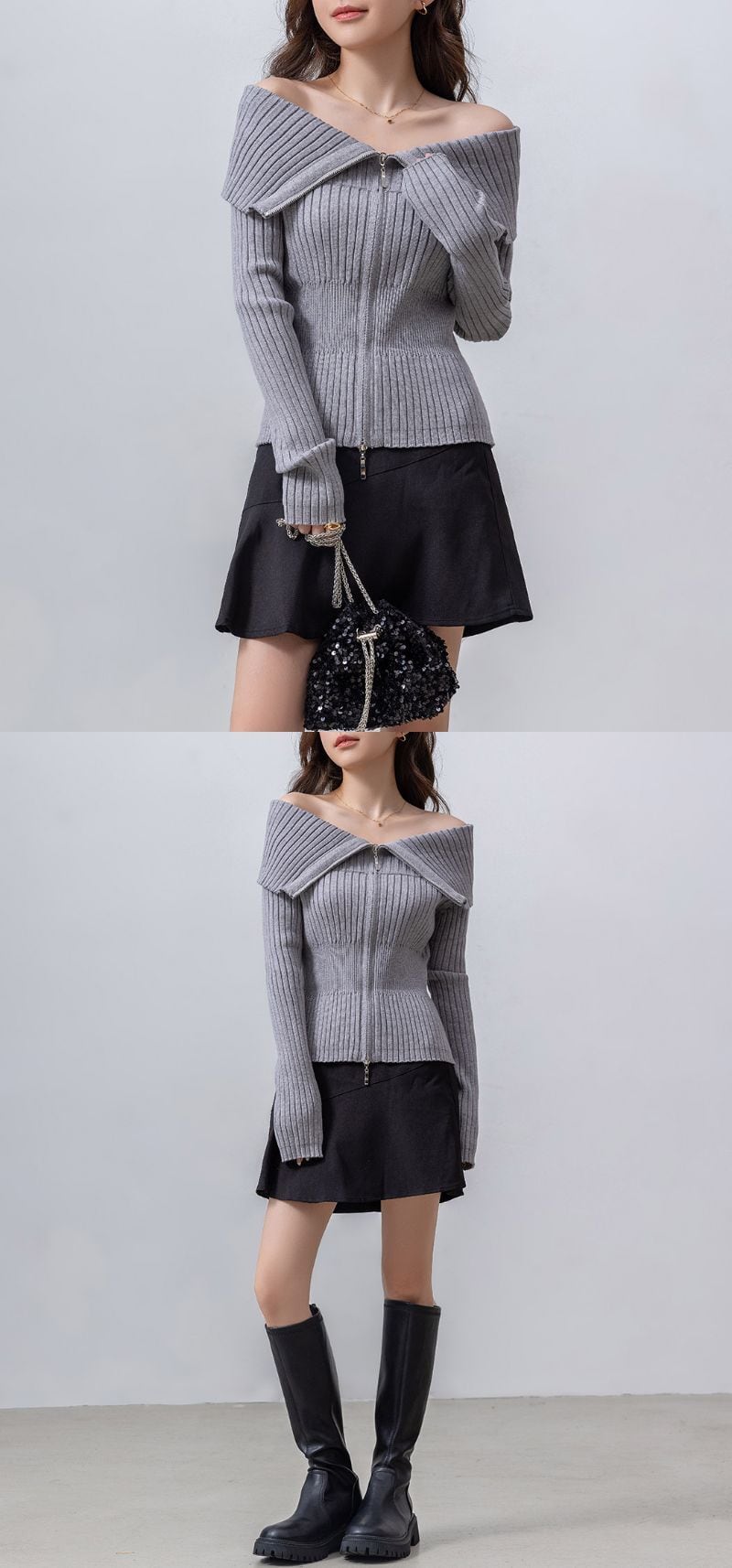 メール便】Wジップニット／tops2153 | DAY CLOSET｜ レディースウェア