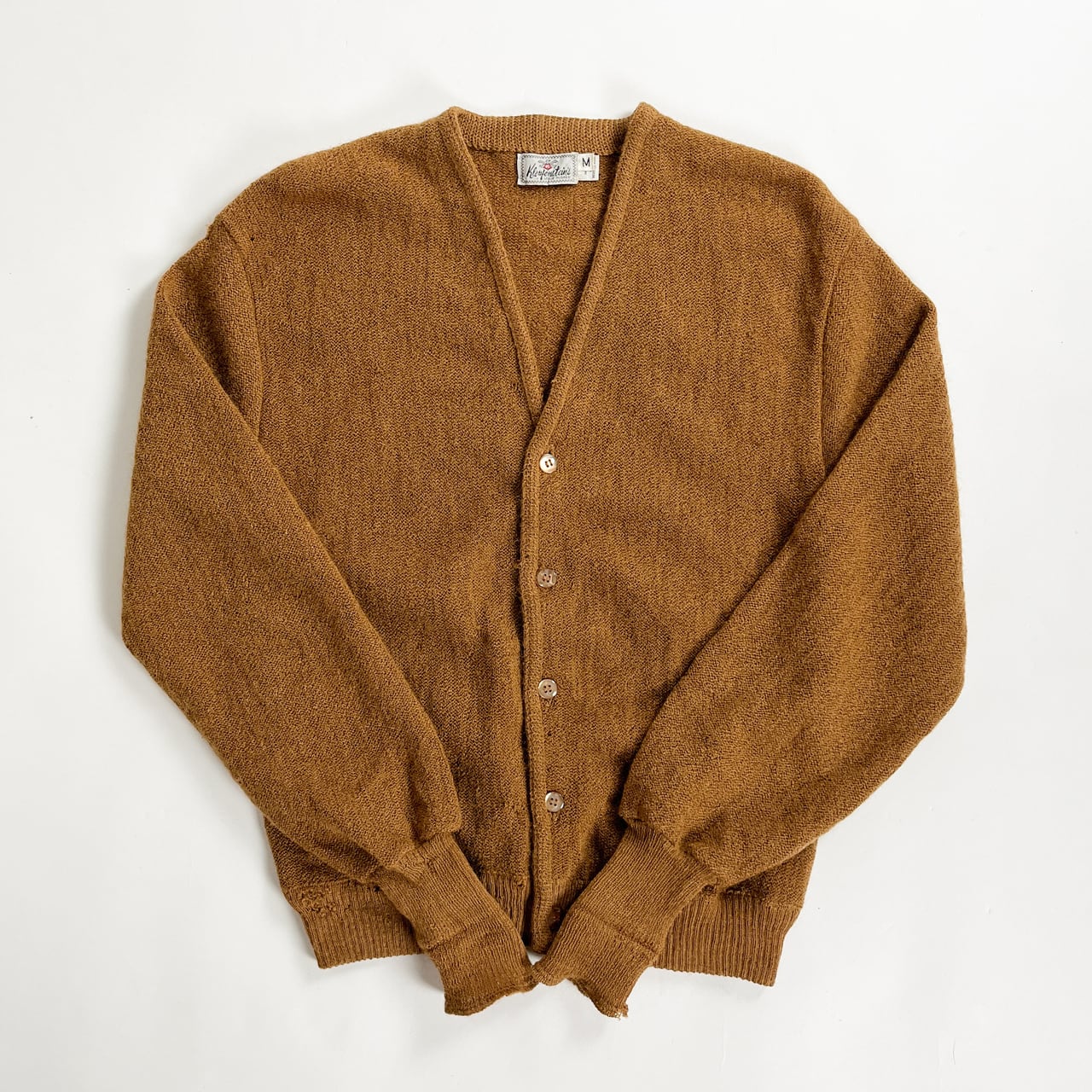 1970s Mohair Wool Brown Solid Cardigan