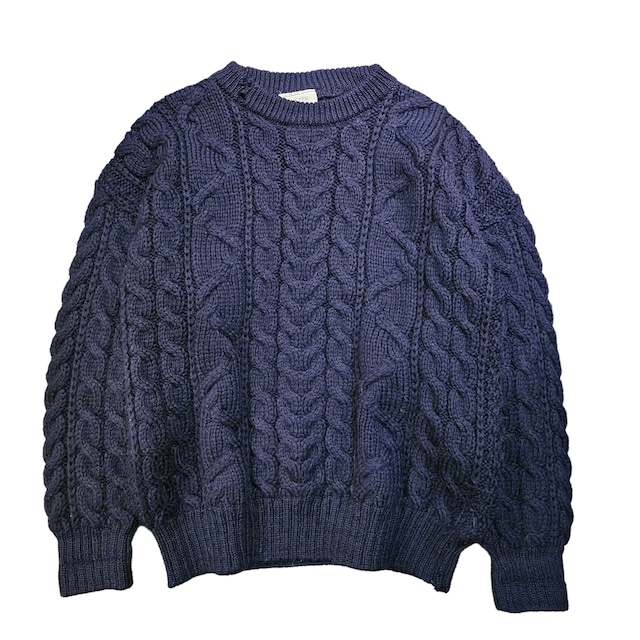 90's POTTER HUGHES ARAN KNIT SWEATER MADE in UK【DW792】