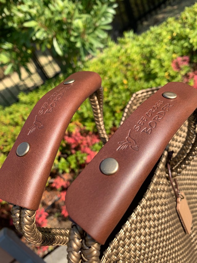 Leather Handle Cover / Brown (2 pieces set)
