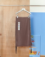 kotoha yokozawa - Click Dot Skirt :Cacao|クリックドット/製品染めリブ+ヘビー綿テープ