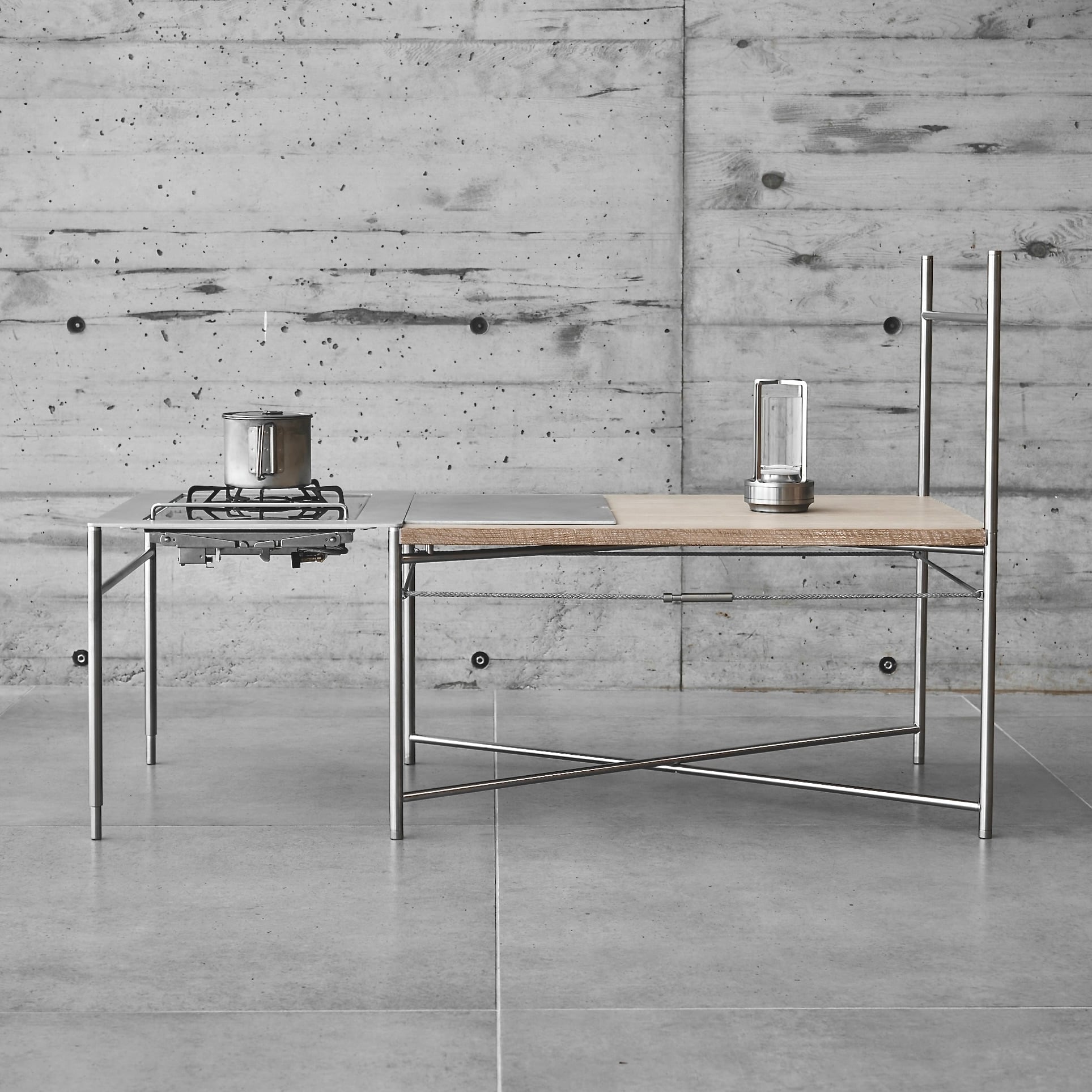 EMIL棚付きフォールディングテーブル90×50BE/WAL