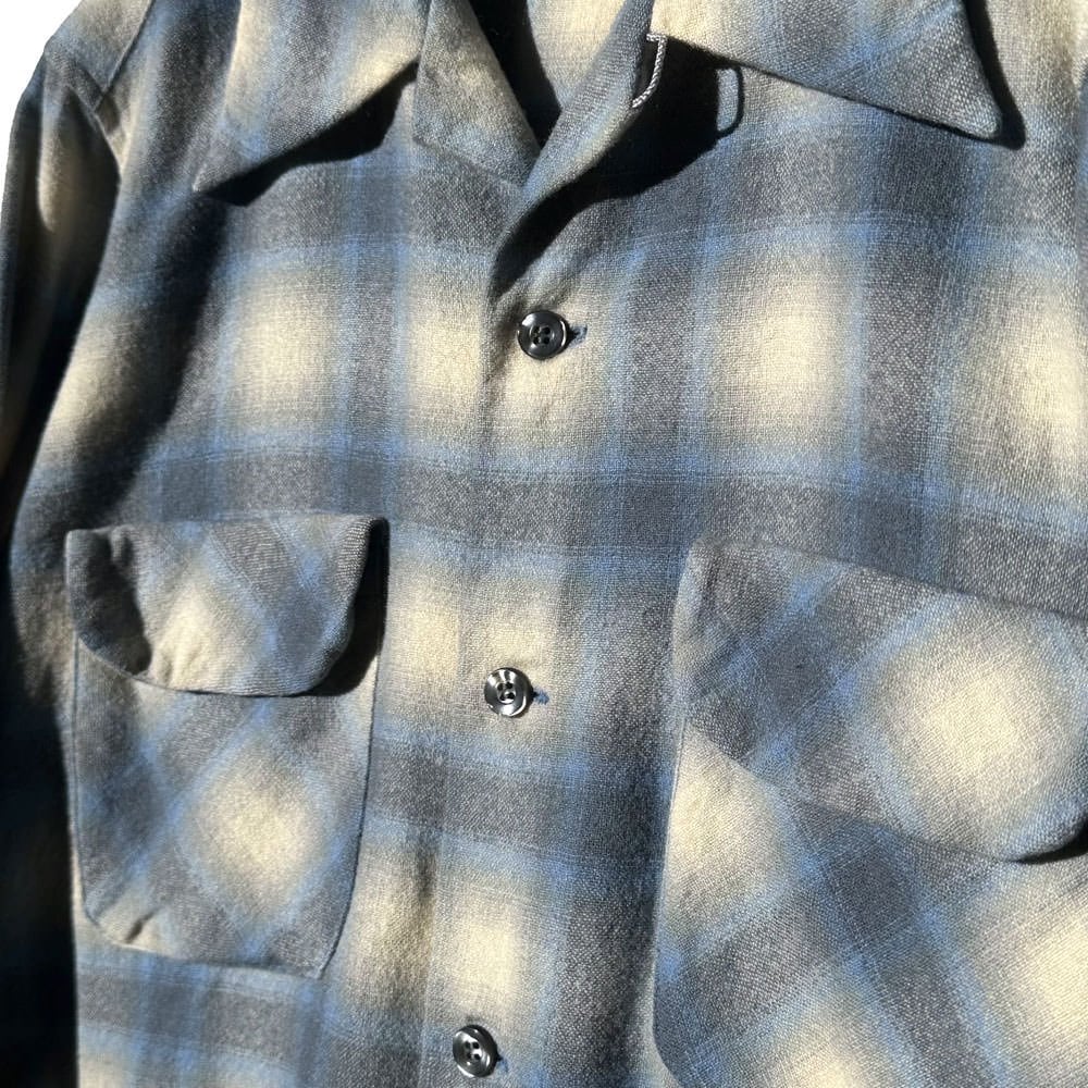 1970s pendleton open collar omble cheak