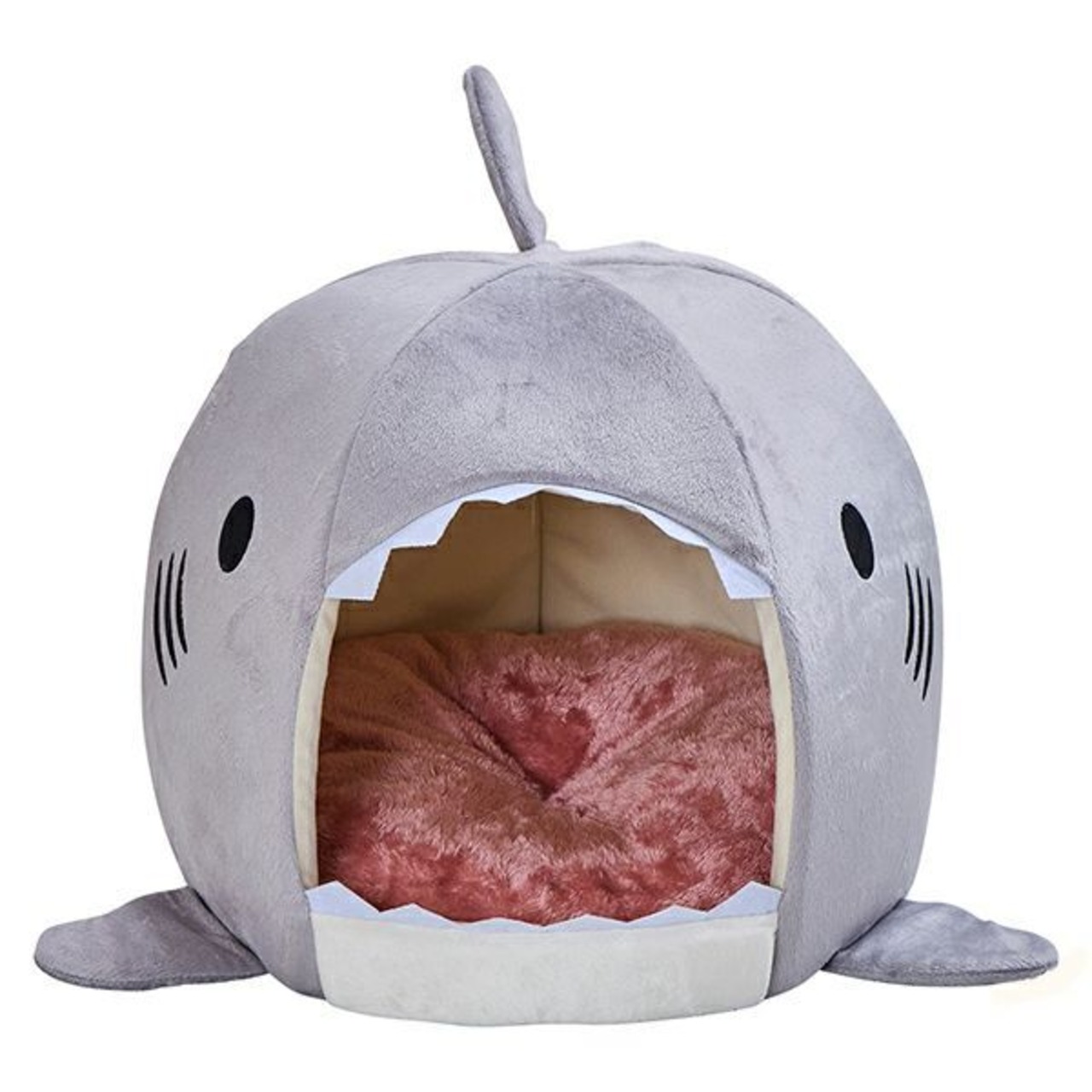 ※開封未使用品【あったかドームベッド(サメ)】ふわふわあったかクッション入り,手洗い可能,コード通し穴付き
