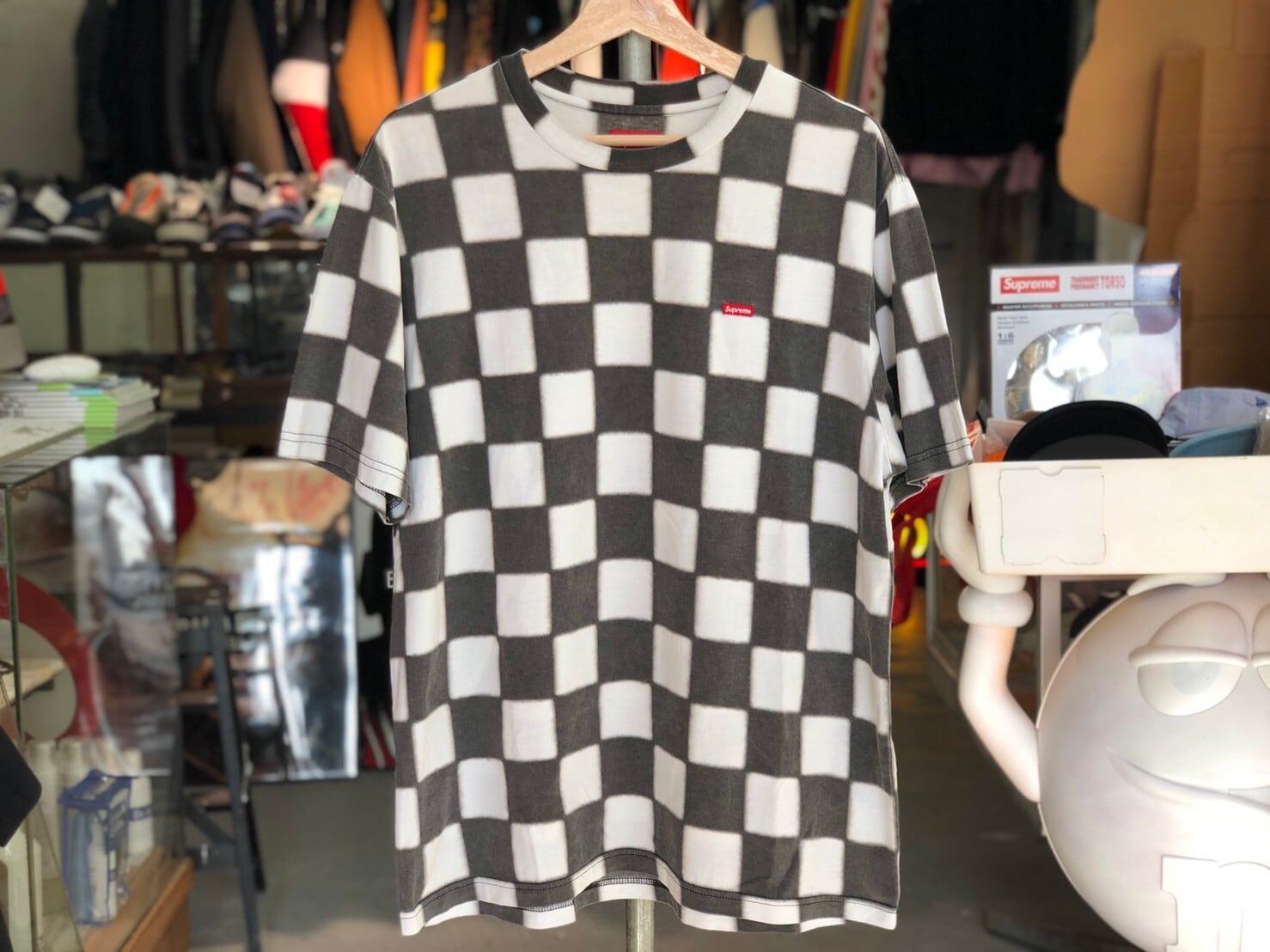 SUPREME 20SS SMALL BOX LOGO TEE CHECKERBOARD MEDIUM WHITE BLACK 