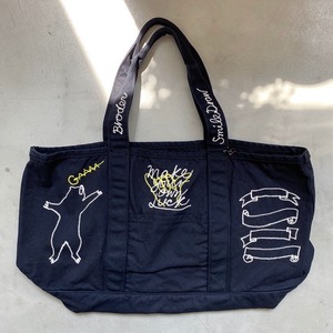 [ BRODRER ] Handle embroidery BAG / BLACK