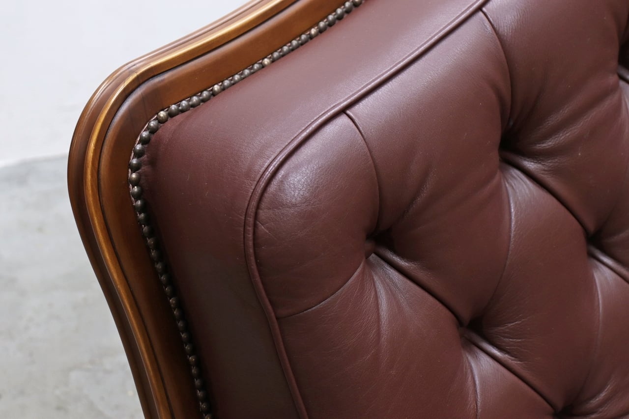 karimoku カリモク 本革 クラシカル 3Pソファ 猫脚 レザー