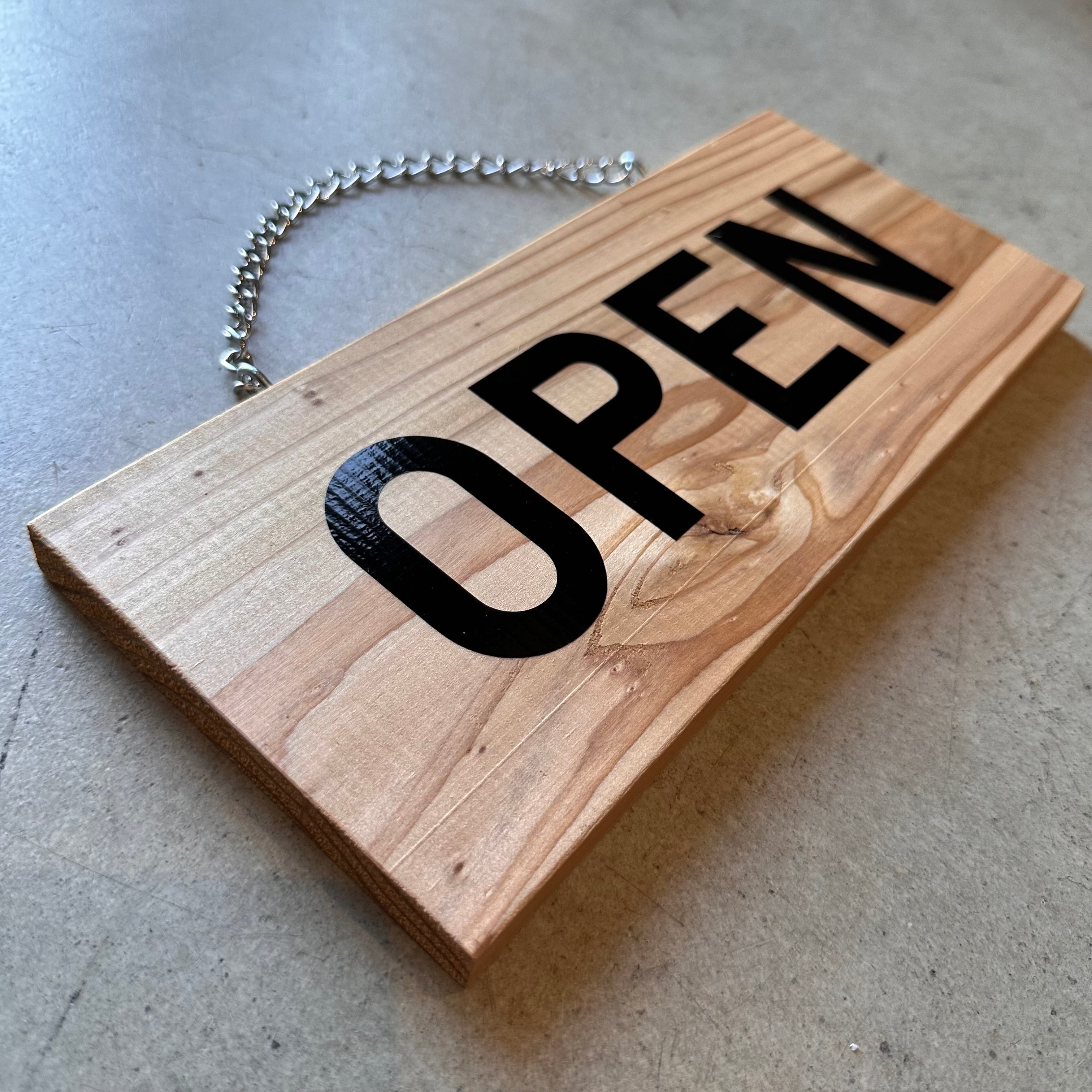 OPEN / CLOSEDサイン 木製看板 オープン看板 営業中看板 裏表