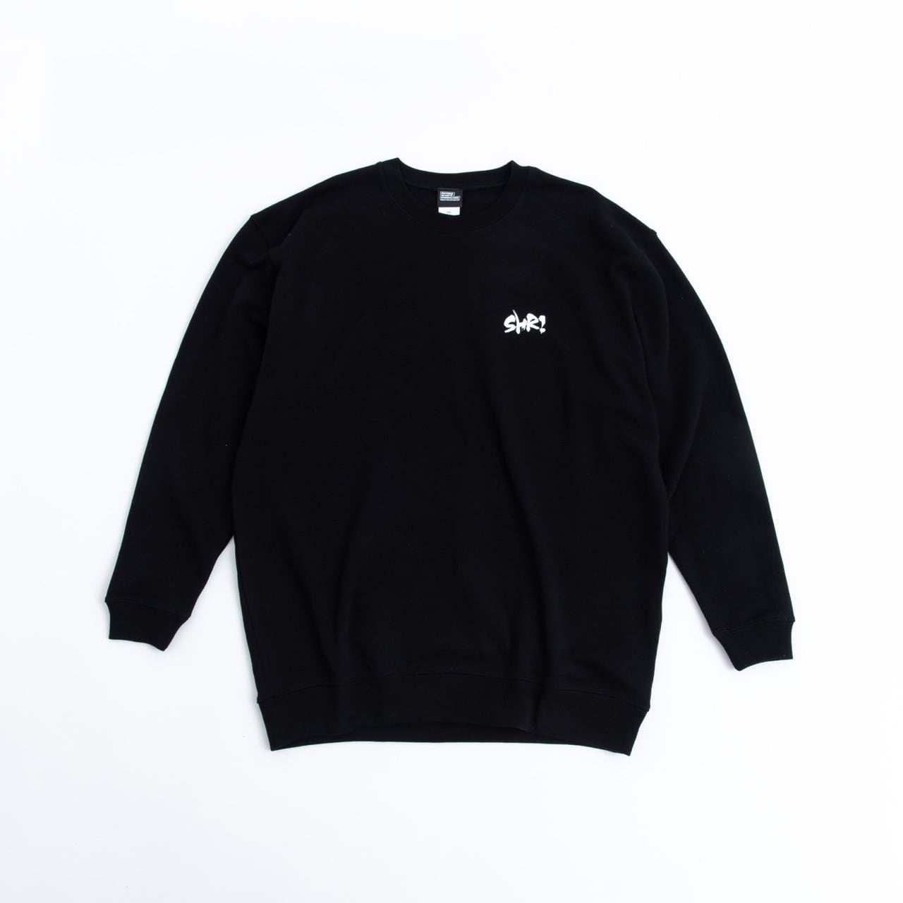 SHR! LOGO CREWNECK SWEATSHIRT (BLACK/WHITE) | 裏パイルスウェットシャツ(ブラック/ホワイト)