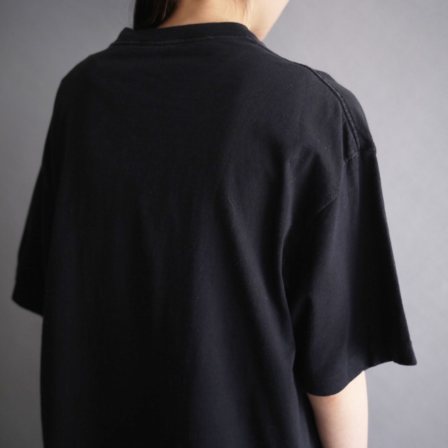 "鷹" front print h/s big tee