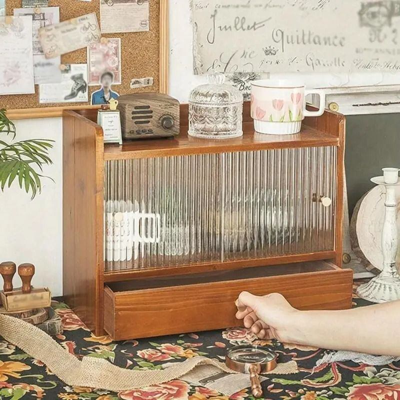 稀少/古道具/レトロ/木製/ガラス棚/棚/キャビネット/小引き出し/店舗什器 稀少/古道具/レトロ/木製/ガラス棚/棚/キャビネット/小引き出し/店舗