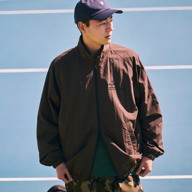 Slogan.コットンライクナイロンジャケット_ダークチョコレート