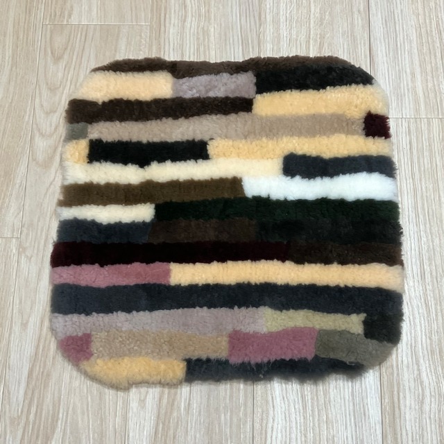【サンプル品★1点限り】短毛裏地なしモザイククッション 　45×45cm　}