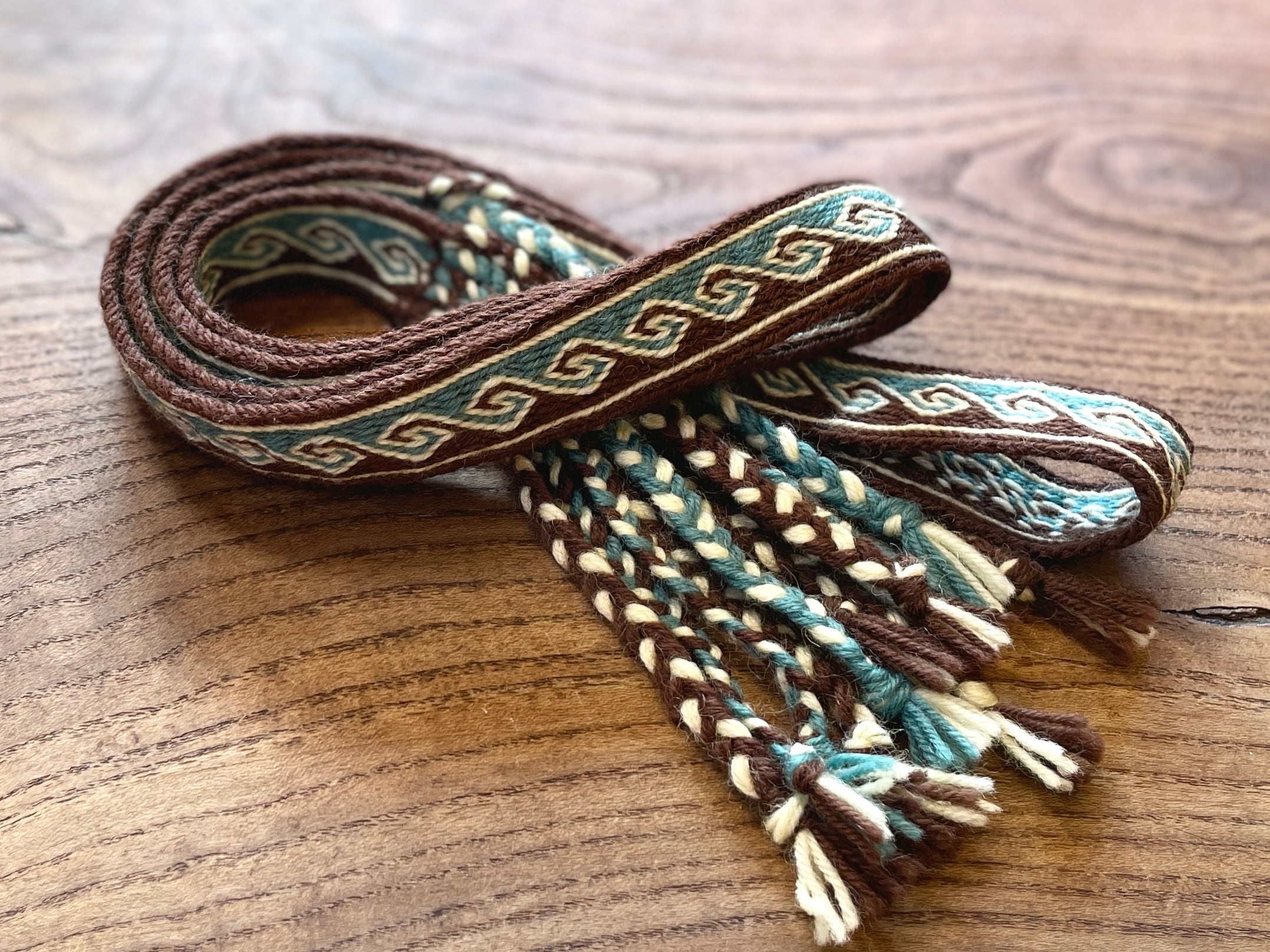 カード織り バンド Running Dog 25mm幅 約1.4m/手織り 帯 ロングベルト ヴァイキング Viking