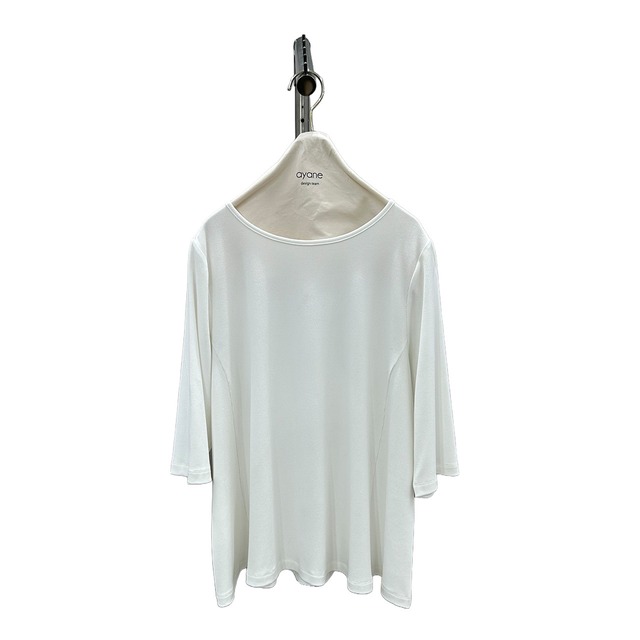 リブ地5分袖Tシャツ　836613　ayane　アヤン　6月初旬～中旬予定　3月展示会（MID SUMMER COLLECTION)