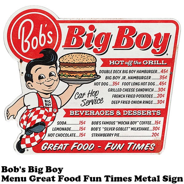ビッグボーイ（Bob's Big Boy）ダイナーメニュー ダイカット型 ブリキ