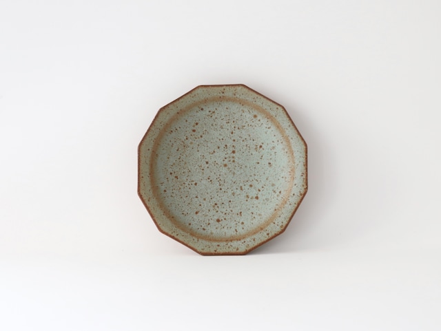 鯨井円美 5寸 十二角皿 (オパールグリーン)