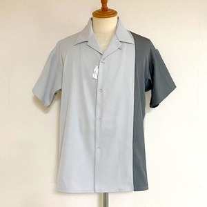 Switching Open Collar Shirts　Ice Gray