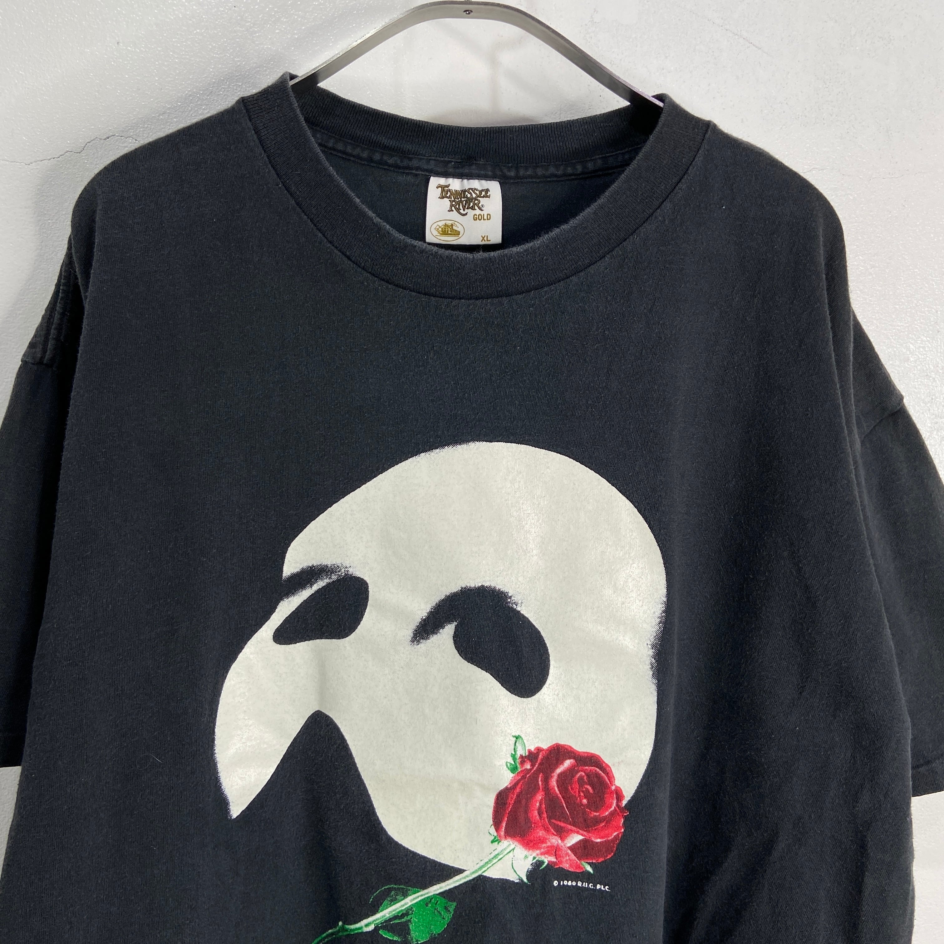 オペラ座の怪人 Tシャツ 80s USA製 黒 ミュージカル コピーライト入り 