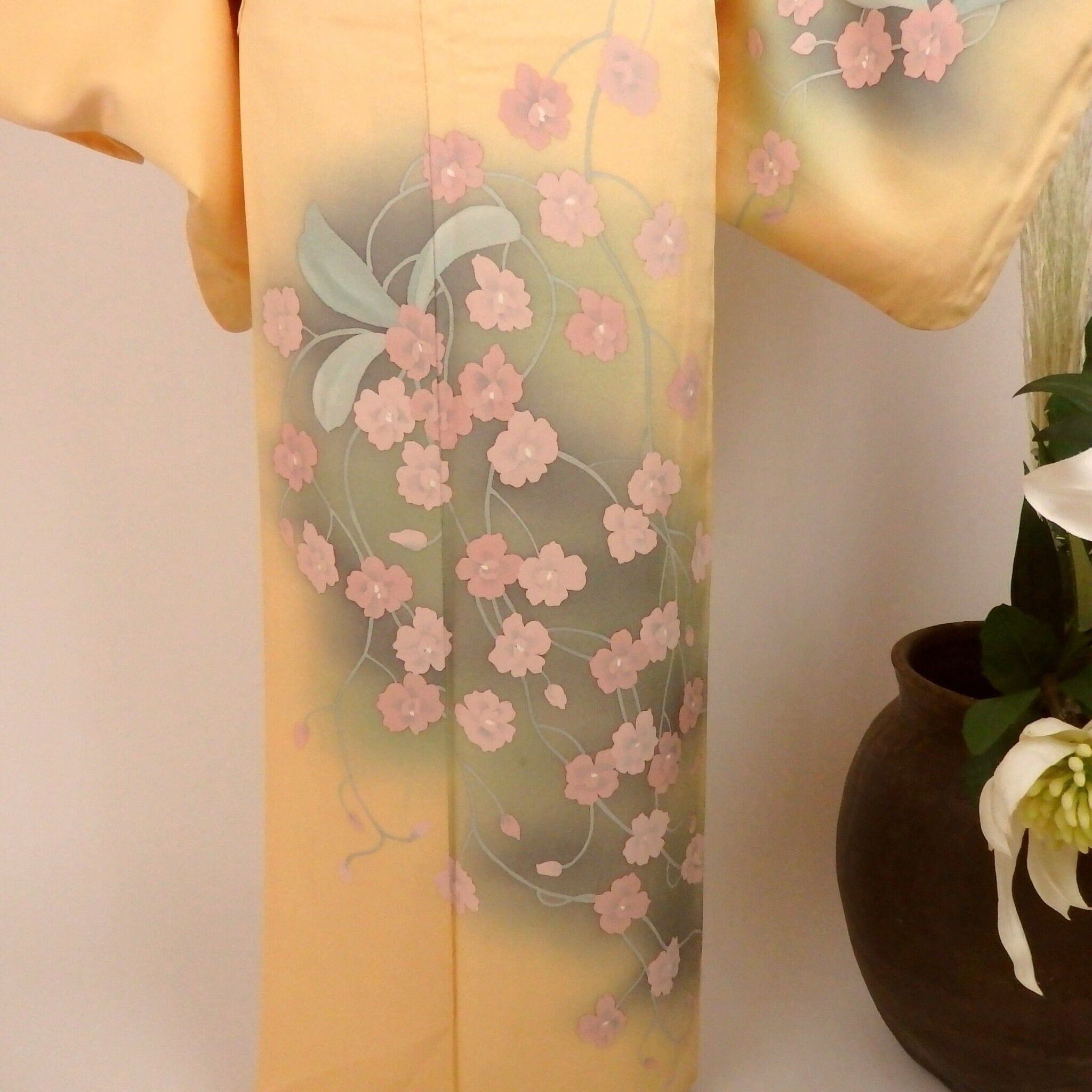 イエロー訪問着965 | リサイクル着物と着物ジャケットLa遇 Used Kimono