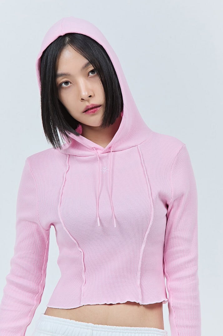 ☆NMIXX ソリュン 着用！！【Dauspice】Logo Crop Hoodie - 2color